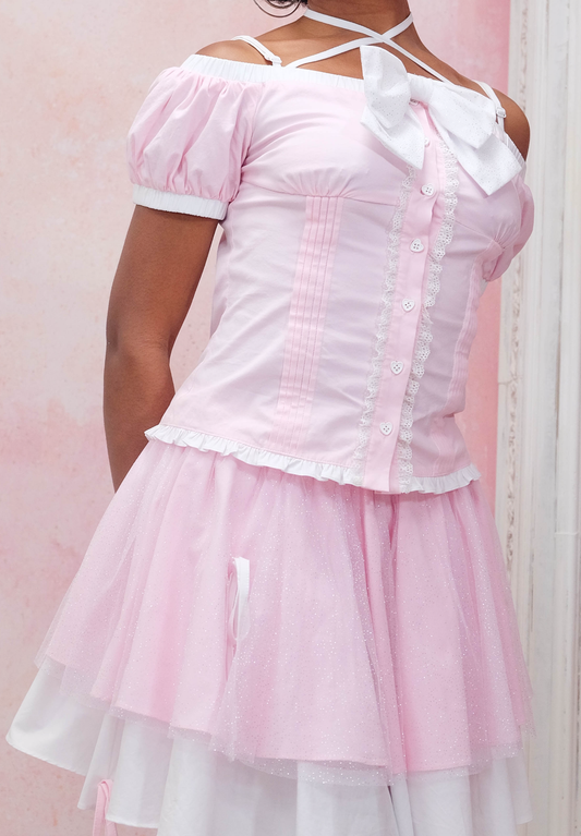 SKIRT ONLY// Sparkling Ribbon (PINK)